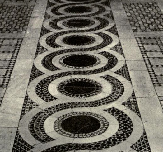 Cosmati floors are comprised of fragments of ancient marble to create these intricate patterns